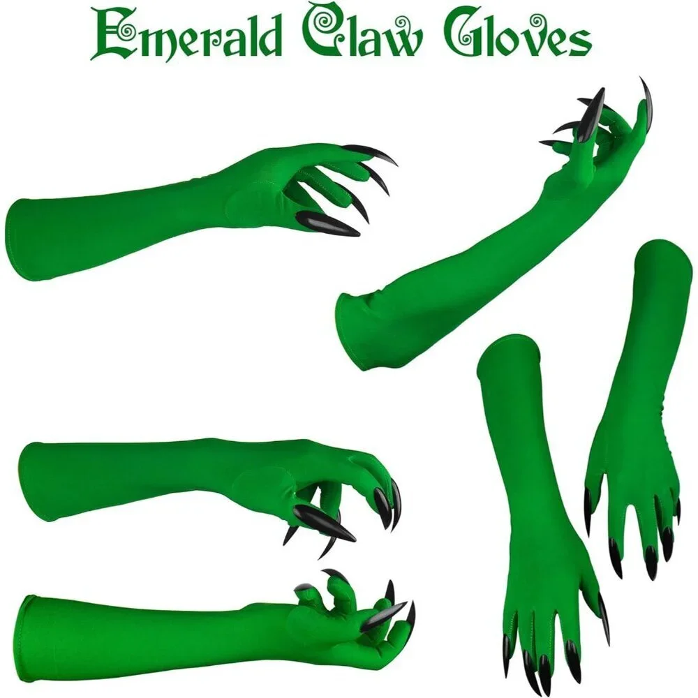 Women Witch Costume Accessory Set Hat Gloves Glasses for Halloween Cosplay